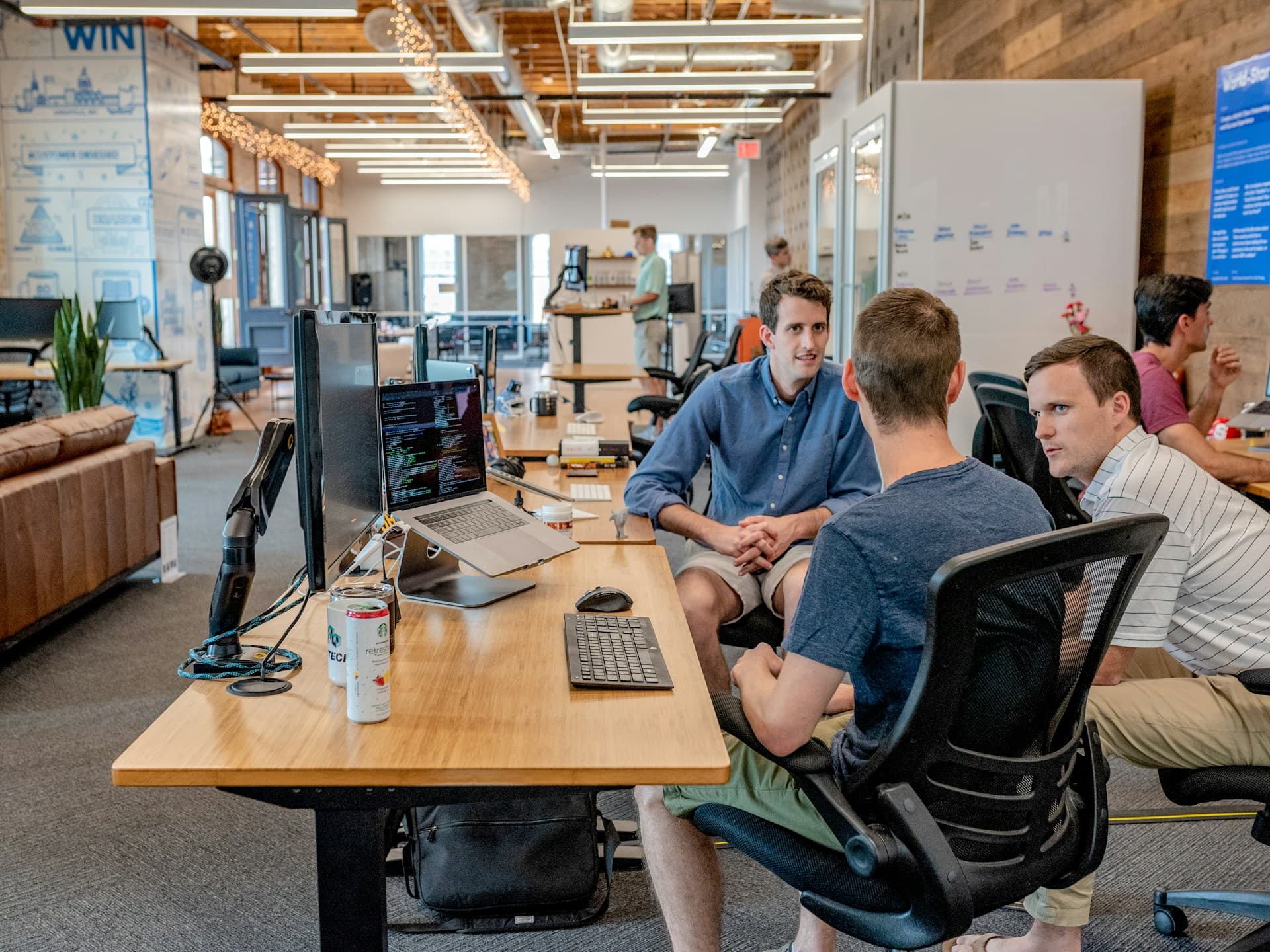 Group discussion in an office