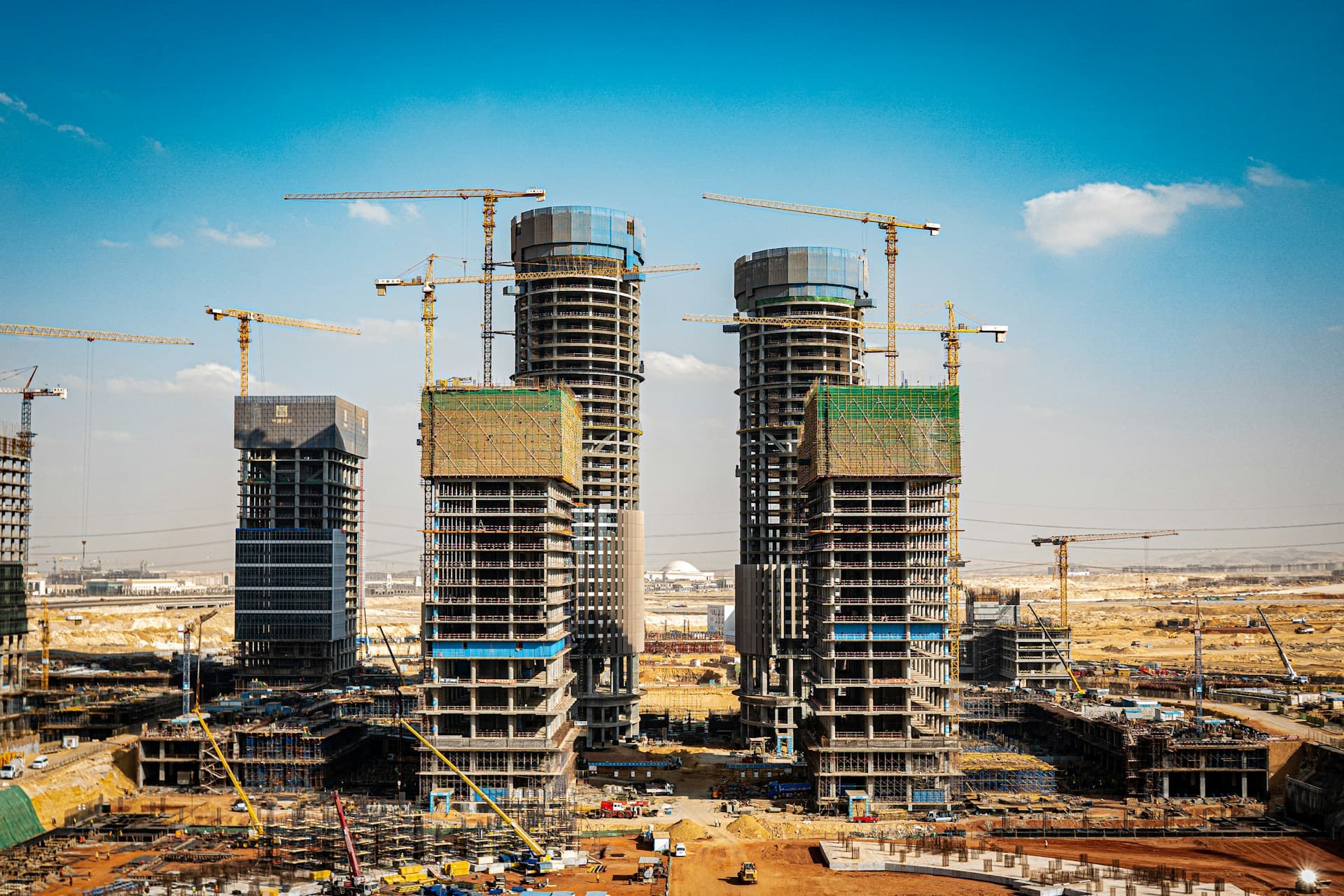 Buildings being constructed