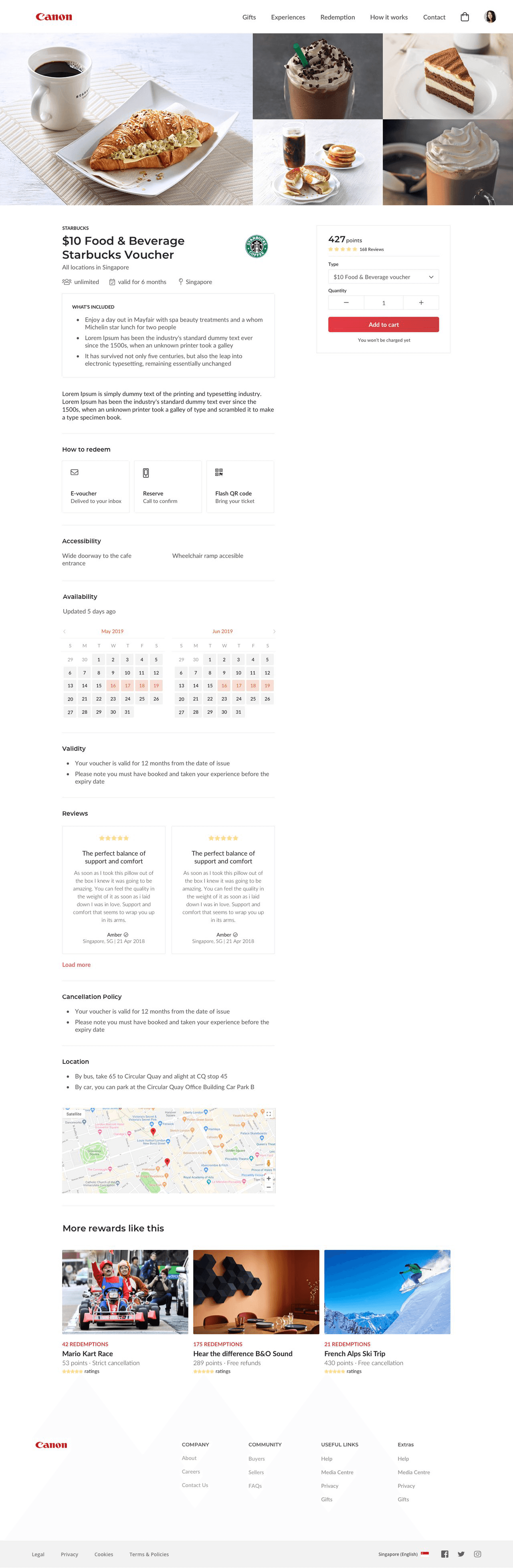 Integrated rewards marketplace showcase